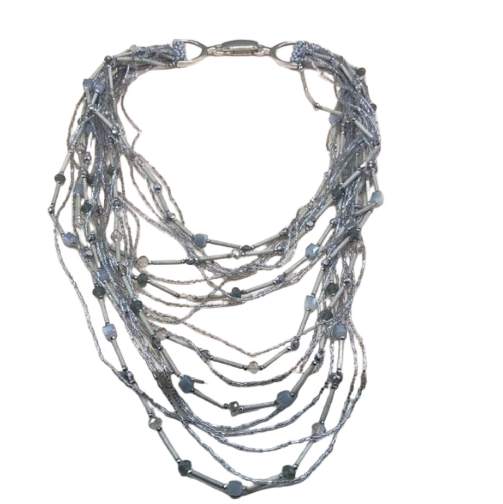 Statement Style Multi Layer Draped Waterfall Bead… - image 2